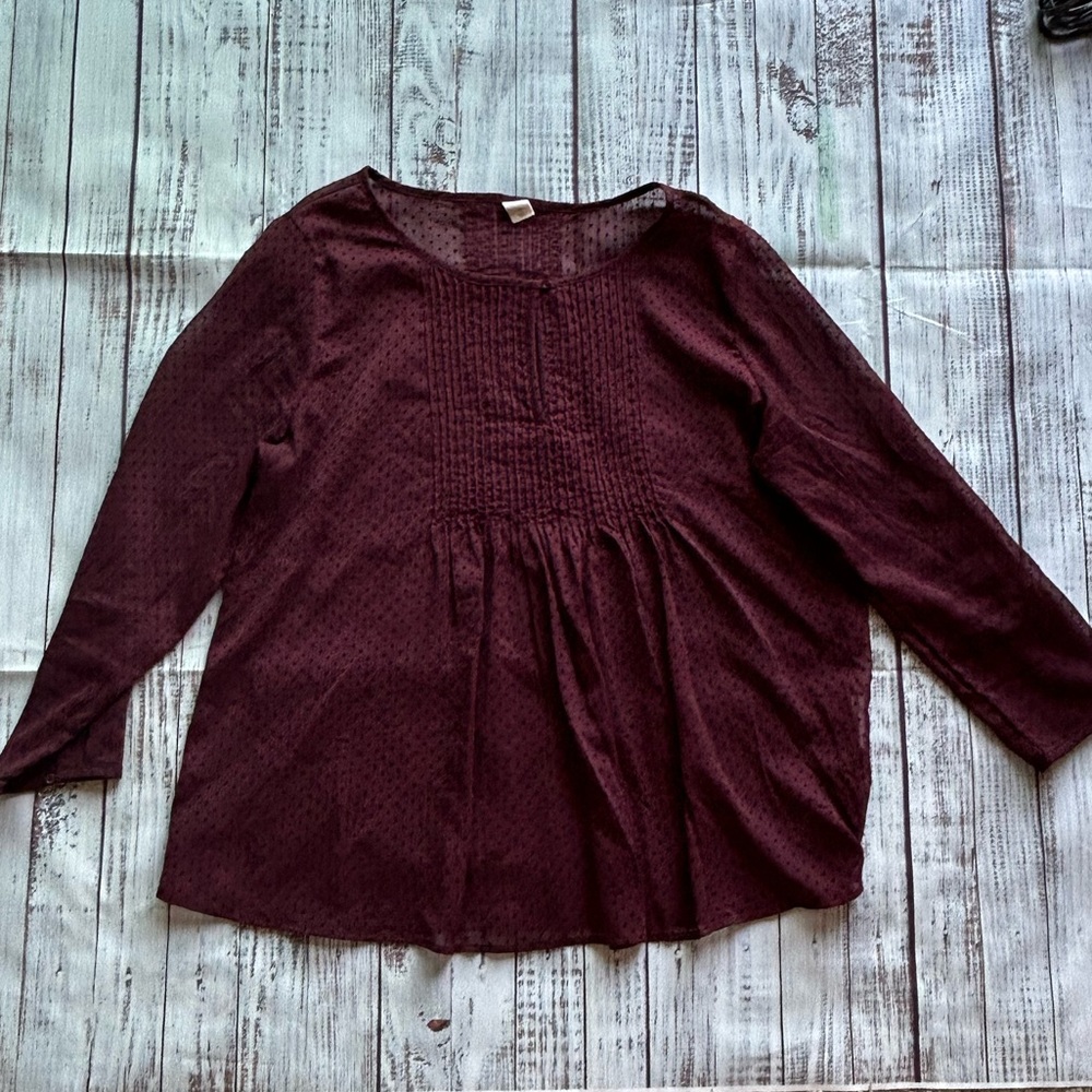 Old Navy Burgundy Babydoll Shirt